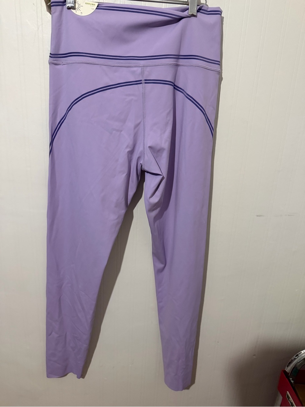 Aerie Womens Lilac Active Leggings with Contrast Trim NWT XL - Picture 2 of 4